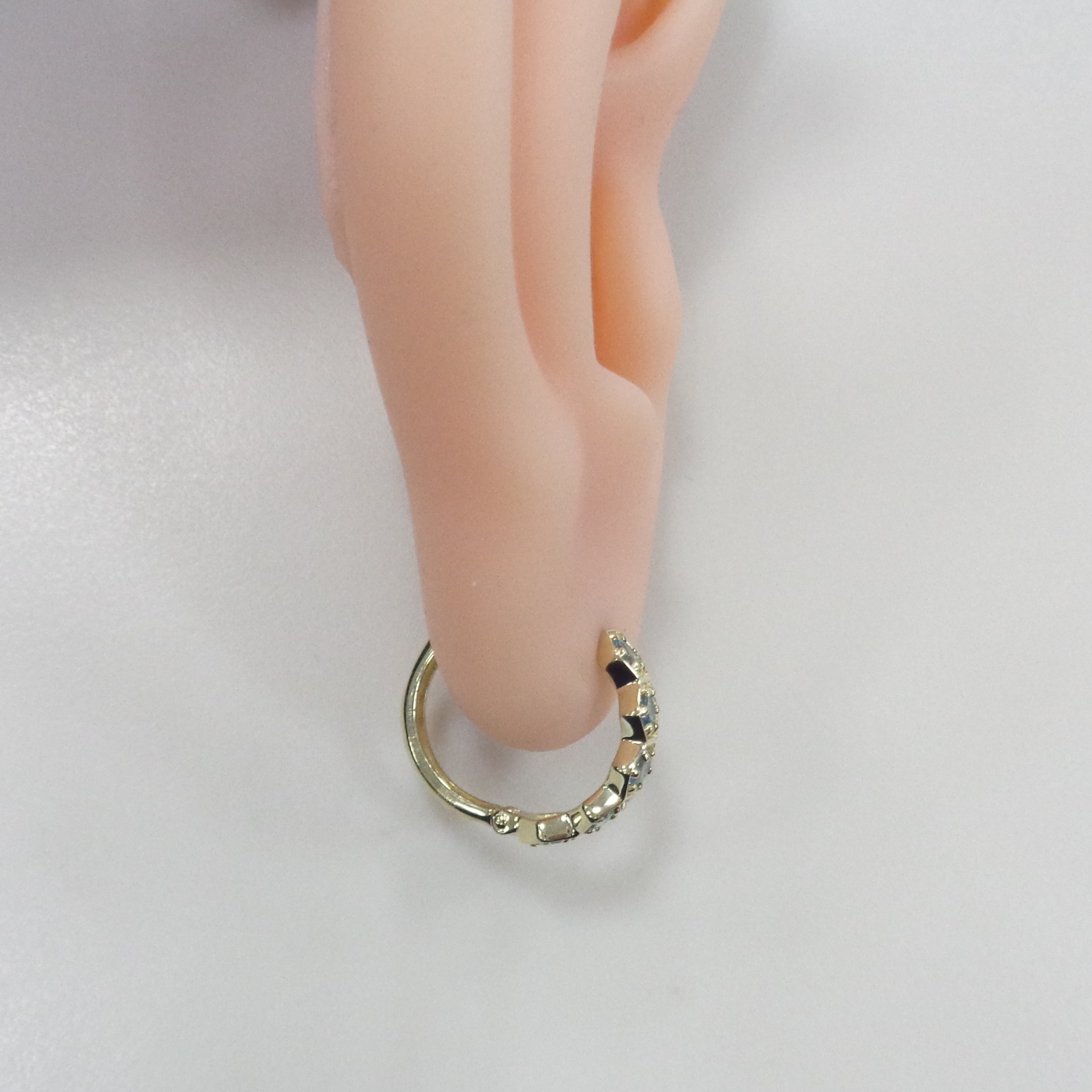 Серьги-конго из желтого золота с топазами